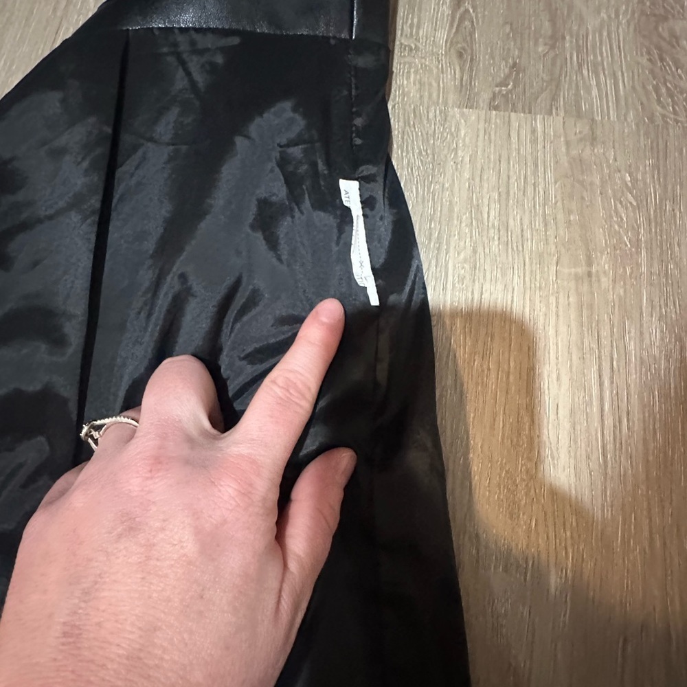 Zara Black Faux Leather Skirt with Side Ruching Size S 🦄 - Picture 7 of 7
